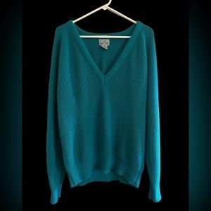 WyeOaks Turquoise‎ Vintage Sweater, Size 46